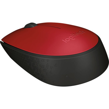 Мышь Logitech M171 красный/черный оптическая (1000dpi) беспроводная USB для ноутбука (2but) -1