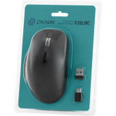 Мышь Oklick 636LWC черный оптическая (2400dpi) беспроводная USB/USB-C (6but)