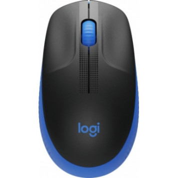 Мышь Logitech M190 черный/синий оптическая (1000dpi) беспроводная USB (2but) 