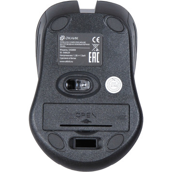 Мышь Оклик 545MW черный/серый оптическая (1600dpi) беспроводная USB (3but) -1