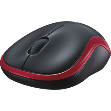 Мышь Logitech M185 красный/черный оптическая (1000dpi) беспроводная USB1.1 для ноутбука (2but) -3