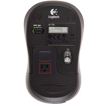 Мышь Logitech B175 черный/серый оптическая (1000dpi) беспроводная USB для ноутбука (2but) -1