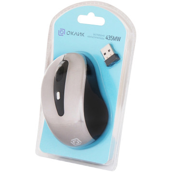 Мышь Oklick 435MW серый/черный оптическая (1600dpi) беспроводная USB (3but) -7