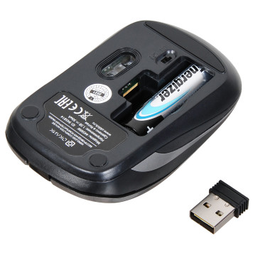 Мышь Оклик 445MW черный/серый оптическая (1200dpi) беспроводная USB (2but) -5