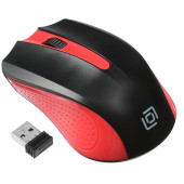 Мышь Оклик 485MW черный/красный оптическая (1200dpi) беспроводная USB (2but)