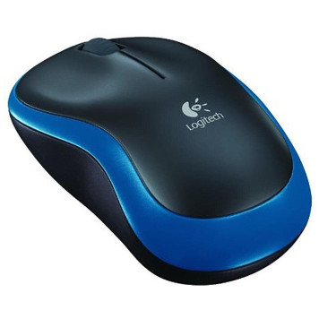 Мышь Logitech M186 черный/синий оптическая (1000dpi) беспроводная USB2.0 для ноутбука (3but) -1