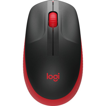 Мышь Logitech M190 красный/черный оптическая (1000dpi) беспроводная USB (2but) 