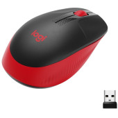 Мышь Logitech M190 черный/красный оптическая (1000dpi) беспроводная USB (3but)