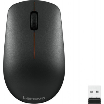 Мышь Lenovo 400 черный оптическая (1200dpi) беспроводная USB для ноутбука (3but) 
