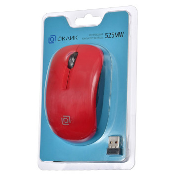 Мышь Oklick 525MW красный оптическая (1000dpi) беспроводная USB (2but) -1