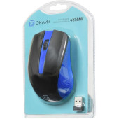 Мышь Оклик 485MW черный/синий оптическая (1200dpi) беспроводная USB (2but)
