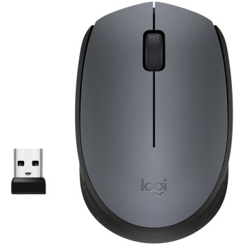 Мышь Logitech M170 серый/черный оптическая (1000dpi) беспроводная USB для ноутбука (2but) -6