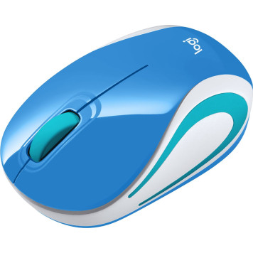 Мышь Logitech M187 голубой оптическая (1000dpi) беспроводная USB для ноутбука (2but) -1