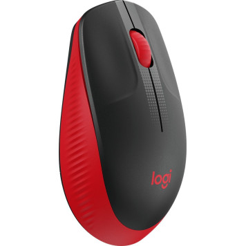 Мышь Logitech M190 красный/черный оптическая (1000dpi) беспроводная USB (2but) -1