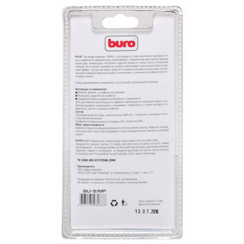 Чистящий набор (салфетки + гель) Buro BU-S/MF для экранов и оптики блистер 100мл -1
