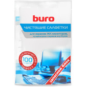 Салфетки Buro BU-Zscreen для экранов мониторов/плазменных/ЖК телевизоров/ноутбуков мягкая упаковка 100шт влажных