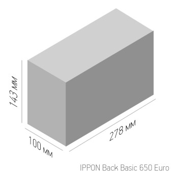 Источник бесперебойного питания Ippon Back Basic 650 Euro 360Вт 650ВА черный -16
