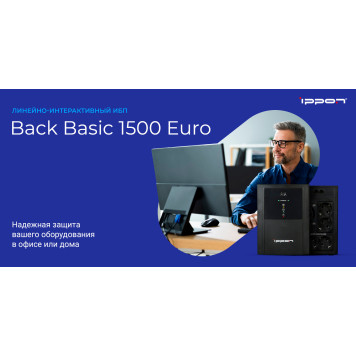 Источник бесперебойного питания Ippon Back Basic 1500 Euro 900Вт 1500ВА черный -15