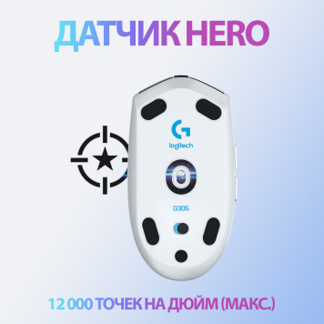 Мышь Logitech G305 белый оптическая (12000dpi) беспроводная USB (5but) -1