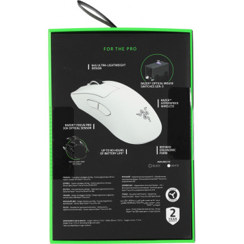 Мышь Razer DeathAdder V3 Pro белый оптическая (30000dpi) беспроводная USB-C (5but) -5