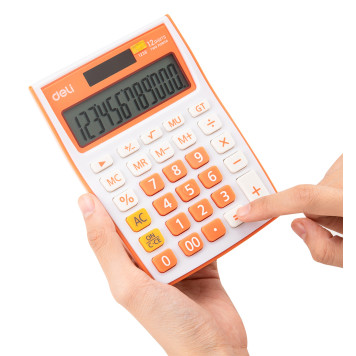 Калькулятор настольный Deli E1238/OR оранжевый 12-разр. -3
