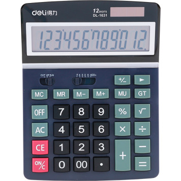 Калькулятор настольный Deli E1631 черный 12-разр. 