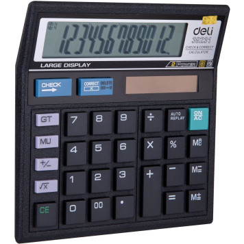 Калькулятор настольный Deli E39231 черный 12-разр. -1