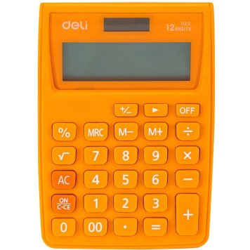 Калькулятор настольный Deli E1122/OR оранжевый 12-разр. -7
