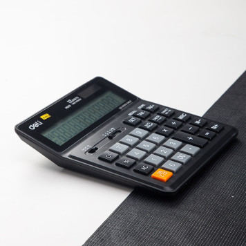 Калькулятор бухгалтерский Deli EM01020 черный 12-разр. -5