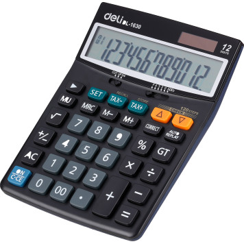 Калькулятор настольный Deli Core E1630 черный 12-разр. -1