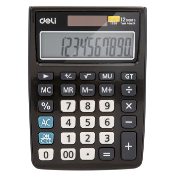 Калькулятор настольный Deli E1238black черный 12-разр. -7