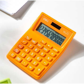 Калькулятор настольный Deli E1122/OR оранжевый 12-разр. -6