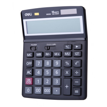 Калькулятор настольный Deli E39259 черный 16-разр. -1