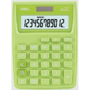 Калькулятор настольный Deli E1238/GRN зеленый 12-разр. 