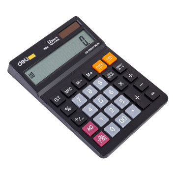 Калькулятор настольный Deli EM01420 черный 12-разр. -1