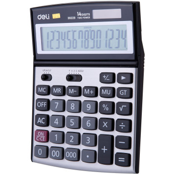 Калькулятор настольный Deli E39229 серебристый 14-разр. -1