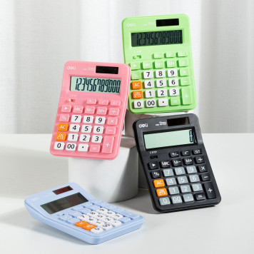 Калькулятор настольный Deli EM210FPINK розовый 12-разр. -2