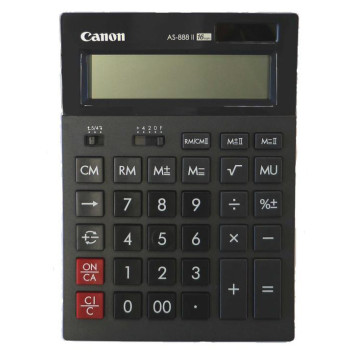Калькулятор бухгалтерский Canon AS-888 II черный 16-разр. 