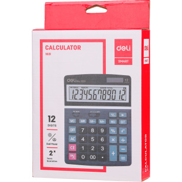 Калькулятор настольный Deli E1631 черный 12-разр. -2