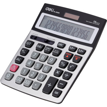 Калькулятор бухгалтерский Deli E39265 серый 16-разр. -1