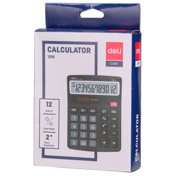 Калькулятор настольный Deli E1210 темно-серый 12-разр. -5
