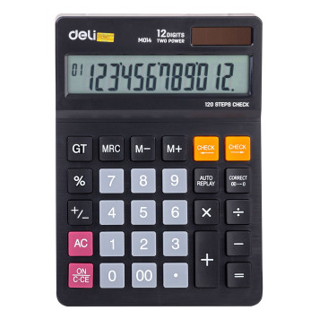 Калькулятор настольный Deli EM01420 черный 12-разр. -9