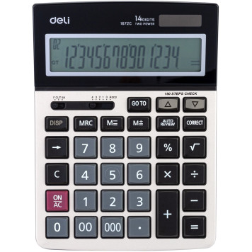 Калькулятор настольный Deli E1672C серебристый 14-разр. 
