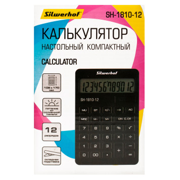 Калькулятор настольный Silwerhof SH-1810-12 черный 12-разр. -4