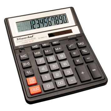 Калькулятор настольный Silwerhof SH-888X-12 черный 12-разр. -1