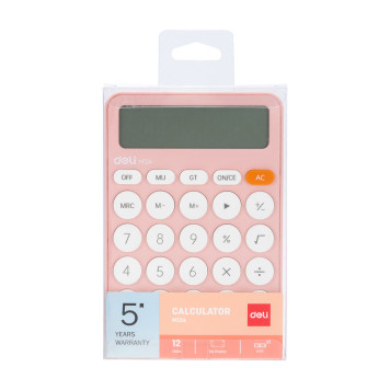 Калькулятор настольный Deli EM124PINK розовый 12-разр. -3