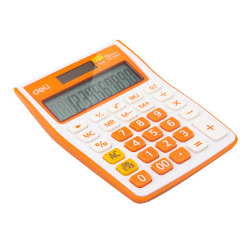 Калькулятор настольный Deli E1238/OR оранжевый 12-разр. -2