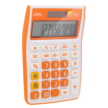 Калькулятор настольный Deli E1238/OR оранжевый 12-разр. -1