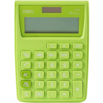Калькулятор настольный Deli E1122/GRN зеленый 12-разр. -3