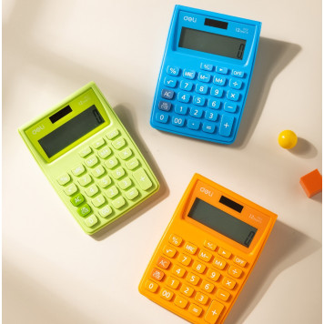 Калькулятор настольный Deli E1122/OR оранжевый 12-разр. -4